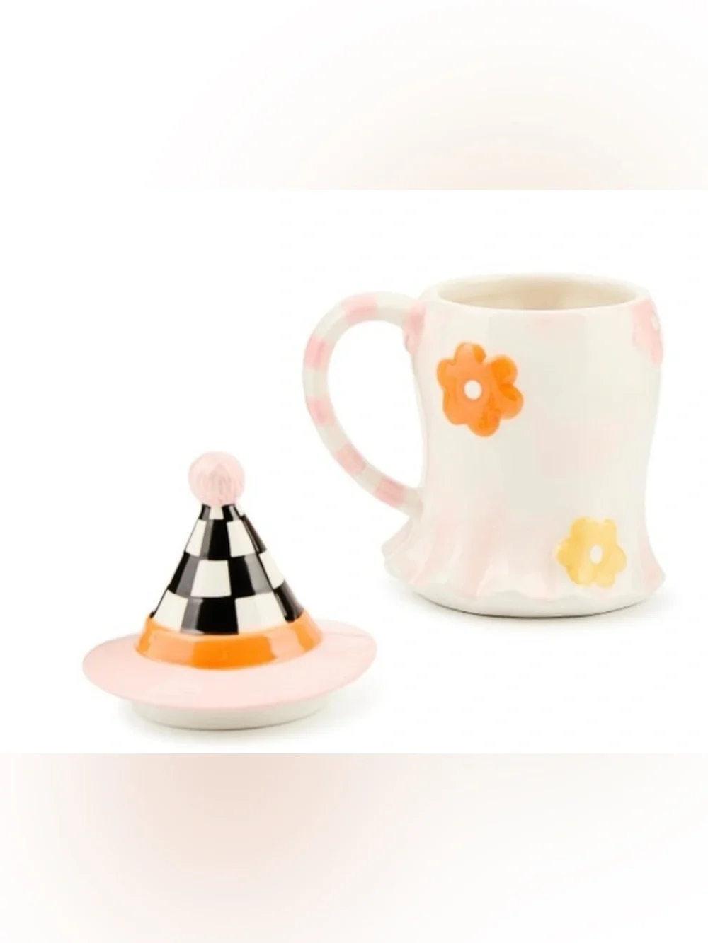 Mackenzie-Childs Hocus Pocus Ceramic Lidded Mug, New and Unopened - Picture 2 of 3